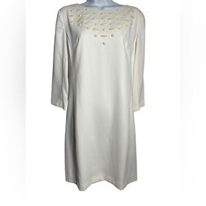 NWT Ann Taylor dress size 10 cream dress‎ w/ beaded embellishments 🩷🩷